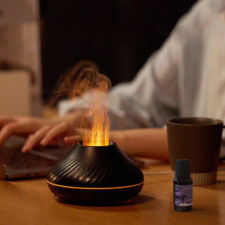 Volcano Flame Aroma Diffuser in Action: Transform Your Space with Soothing Scents Premium Aroma Diffuser: Elevate Your Ambiance with Tranquil Atmosphere Candle Diffuser for Wellness: Create a Serene Environment in Your Home Aroma Diffuser Size: Compact and Stylish Design - 13.5 x 13.5 x 7.8cm Diffuser Capacity: 130ml - Infuse Your Space with Plant Essential Oils Spray Volume: 15-20ml/h - Powerful Diffusion for a Lasting Ambience