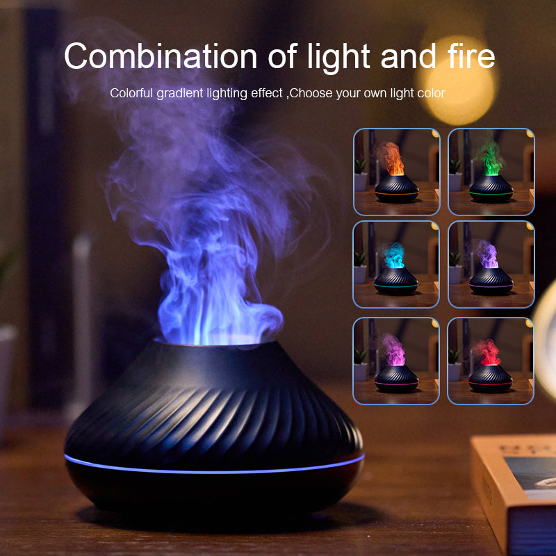 Volcano Flame Aroma Diffuser in Action: Transform Your Space with Soothing Scents Premium Aroma Diffuser: Elevate Your Ambiance with Tranquil Atmosphere Candle Diffuser for Wellness: Create a Serene Environment in Your Home Aroma Diffuser Size: Compact and Stylish Design - 13.5 x 13.5 x 7.8cm Diffuser Capacity: 130ml - Infuse Your Space with Plant Essential Oils Spray Volume: 15-20ml/h - Powerful Diffusion for a Lasting Ambience