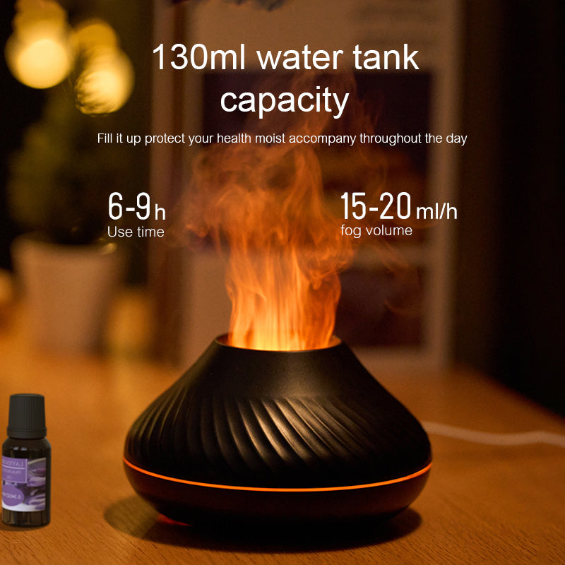 Volcano Flame Aroma Diffuser in Action: Transform Your Space with Soothing Scents Premium Aroma Diffuser: Elevate Your Ambiance with Tranquil Atmosphere Candle Diffuser for Wellness: Create a Serene Environment in Your Home Aroma Diffuser Size: Compact and Stylish Design - 13.5 x 13.5 x 7.8cm Diffuser Capacity: 130ml - Infuse Your Space with Plant Essential Oils Spray Volume: 15-20ml/h - Powerful Diffusion for a Lasting Ambience