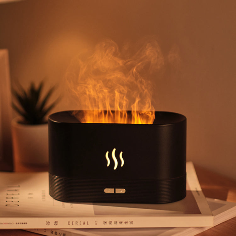 Flame Aroma Diffuser in Action: Realistic Flame Effect with Light and Water Mist Mute Technology in Use: Soft and Comfortable Fog Release Ultrasonic Atomization Technology: Fine Water Mist for Comfortable Fragrance Soft Light Adjustment: Creating a Romantic Atmosphere Intelligent Power-off Feature: Safe Usage for You and Your Family Packing List: Flame Aroma Diffuser, User Manual, Type-C Cable Usage Tips: Essential Oil Application, Power Supply Guidelines, Water Level Caution