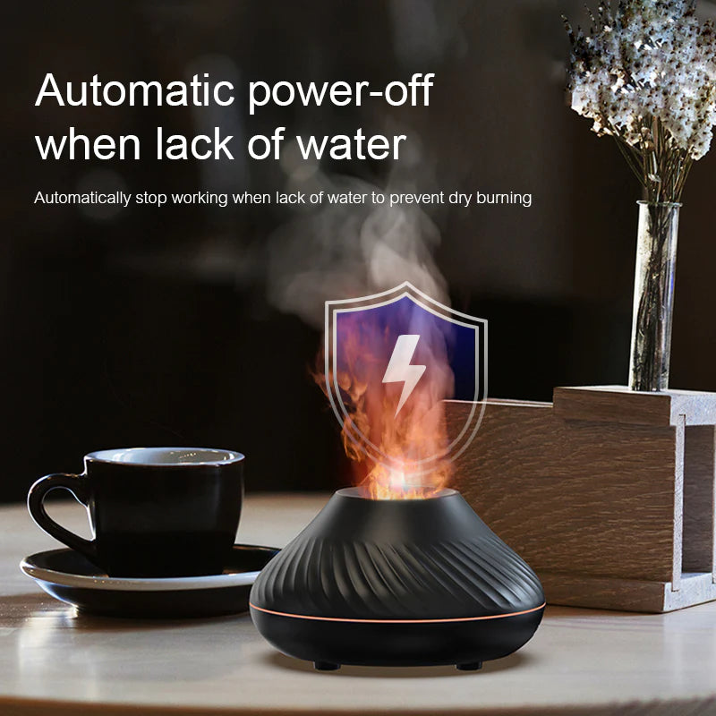 Volcano Flame Aroma Diffuser in Action: Transform Your Space with Soothing Scents Premium Aroma Diffuser: Elevate Your Ambiance with Tranquil Atmosphere Candle Diffuser for Wellness: Create a Serene Environment in Your Home Aroma Diffuser Size: Compact and Stylish Design - 13.5 x 13.5 x 7.8cm Diffuser Capacity: 130ml - Infuse Your Space with Plant Essential Oils Spray Volume: 15-20ml/h - Powerful Diffusion for a Lasting Ambience
