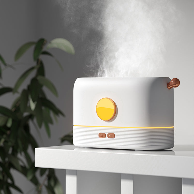 Aromatherapy Essential Oil Diffuser in Action: Tranquil Ambiance Unleashed Product Size: 18.18.510.7cm - Sleek and Compact Design Certification Badges: CE, RoHS, FCC - Quality Assured User-Friendly Operation: English Instruction Manual Included Type-C Cable for Efficient Charging - Convenience at Your Fingertips Spray Function Control: Left Button for Captivating Fragrance Flame Light Control: Right Button for Mesmerizing Visual Effects