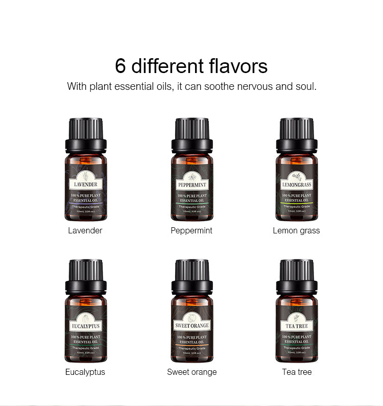 Lavender Essential Oil - Relaxation in a Bottle, Peppermint Essential Oil - Refresh Your Senses, Lemongrass Essential Oil - Citrusy Upliftment, Eucalyptus Essential Oil - Invigorating and Cleansing,Sweet Orange Essential Oil - Mood-Boosting Bliss, Tea Tree Essential Oil - Purify and Balance